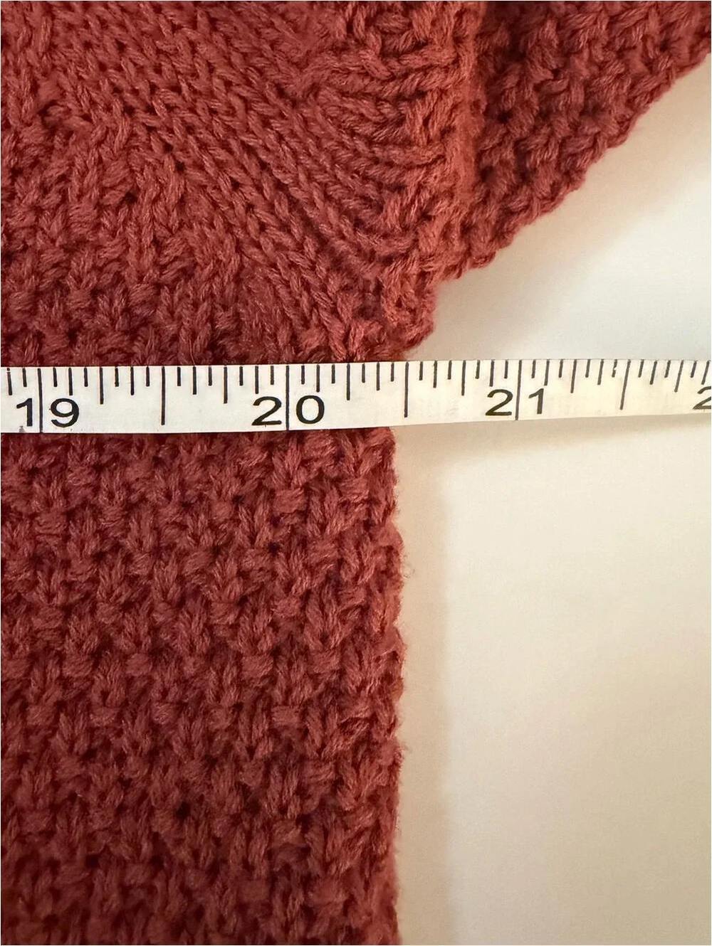GAP Women's Chunky Knit Cardigan Sweater S Rust - Picture 4 of 7